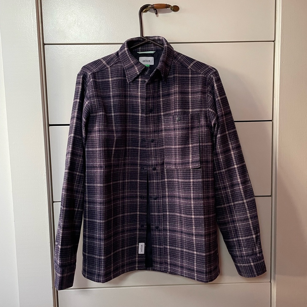 Moving Sale! New VALLIER
Kamakura Overshirt - Unisex XS Plaid, grape, navy